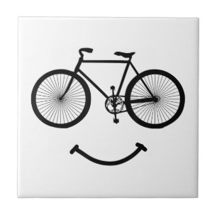 Carreau T-Shirt Bicycle et Smile Vélo Tee Shirt Noir