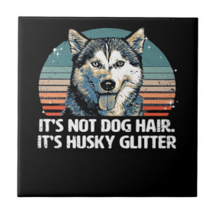Carreau T-shirt classique pailleté chien husky sibérien dr