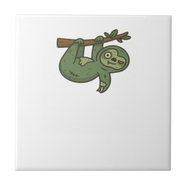 Carreau T-Shirt Classique Paresseux Zombie (Devant)
