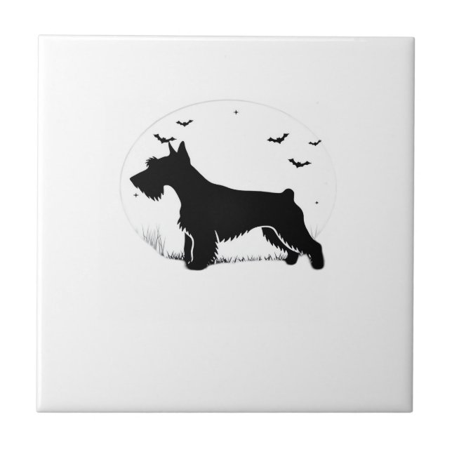 Carreau T-shirt classique silhouette de lune d'Halloween d (Devant)