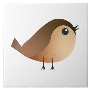 Carreau T-Shirt de Dessin Animé Oiseau Moineau