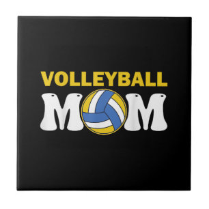 Carreau T-shirt de maman de volley-ball féminin jour de je