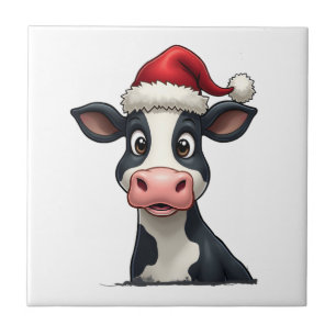 Carreau T-Shirt de Noël Pop Art Vache Colorée (2)