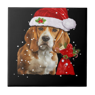 Carreau T Shirt de Noël pour Chien Beagle Cadeau de Noël E