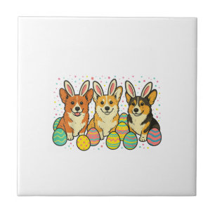 Carreau T-Shirt de Pâques Corgi_1