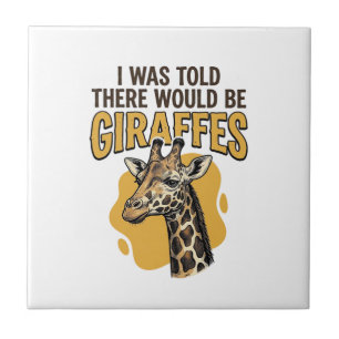 Carreau T-shirt design de girafe drôle gravure vintage_1