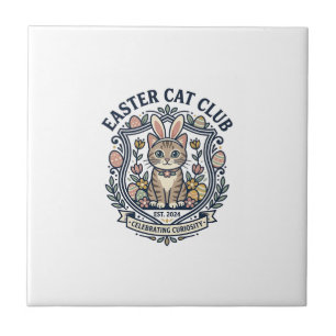 Carreau T-shirt graphique de chat de Pâques - Easter Cat C