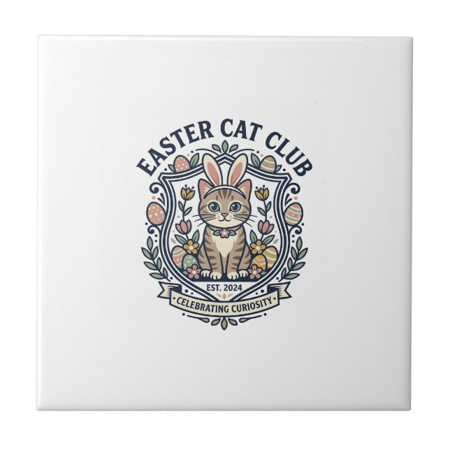 Carreau T-shirt graphique de chat de Pâques - Easter Cat C (Devant)