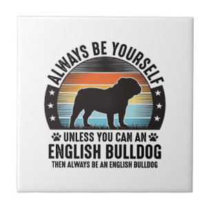 Carreau T-shirt pour amateur de chien bouledogue anglais v