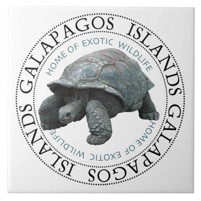 Carreau T-shirt Tortoise des îles Galapagos (Devant)