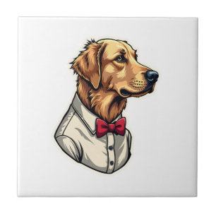 Carreau T-shirt vintage patriotique pour chien Retriever d