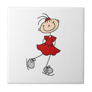 Carreau T-shirts et cadeaux pour patineuse rouge