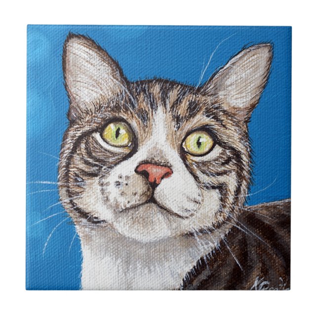 Carreau Tabby Cat Peinture (Devant)