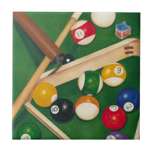 Carreau Table de billard Lifelike avec boules et craie