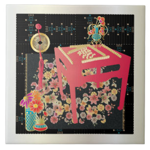 Carreau Table rouge Mah Jongg