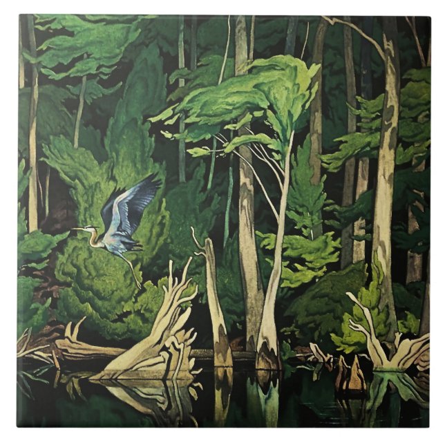 Carreau Tableau canadien de A J Casson représentant un hér (Devant)