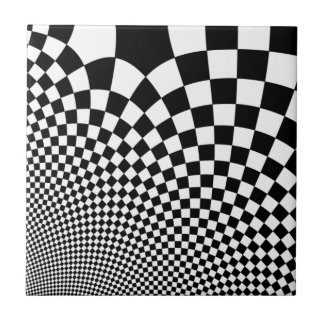 Carreau Tableau de contrôle rétro pointu en noir et blanc