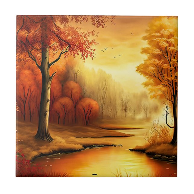 Carreau Tableau paysage d'automne-2 (Devant)