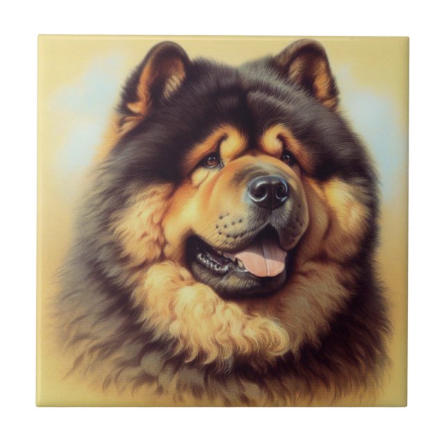 Carreau Tableau vintage Chow-Chow (Devant)