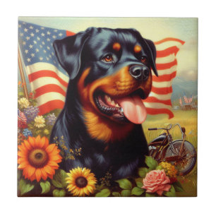 Carreau Tableau vintage Rottweiler