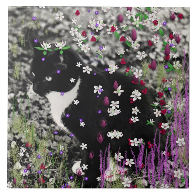 Carreau Taches de rousseur en fleurs I - smoking blanc (Devant)