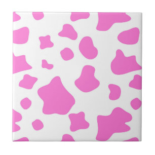 Carreau Taches de vache rose, tirage de fourrure animale,