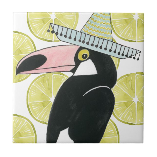 Carreau Taco à propos d'amour | Toucan Sombrero (Devant)