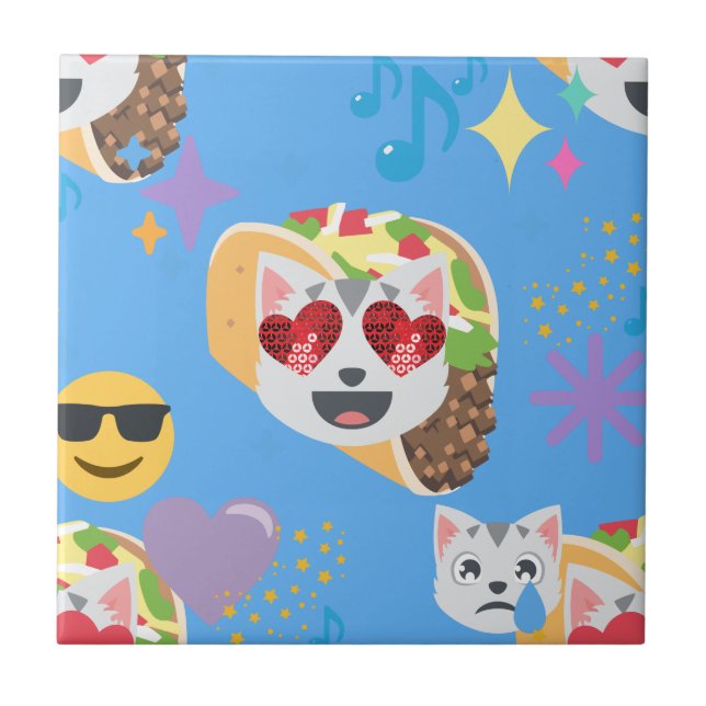 Carreau taco cat emoji (Devant)