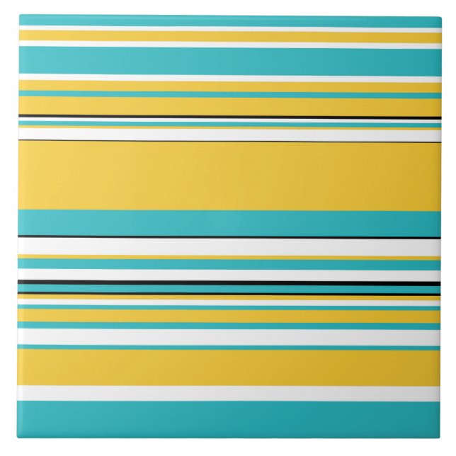 Carreau Tailles complexes - Turquoise et Jaune (Devant)