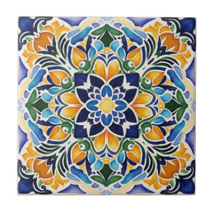 Carreau Talavera azulejo tuiles bleues faveurs vintage mex