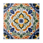 Carreau Talavera vintage mariage mexicain faveurs imprimée<br><div class="desc">azulejo bleu portugais Talavera tuiles vintage hacienda mexicaine mariage faveurs imprimés céramique carreaux méditerranéen orné Talavera carreaux motif rend une belle faveur de gardien pour vos invités Hacienda style mariage talavera fiesta</div>