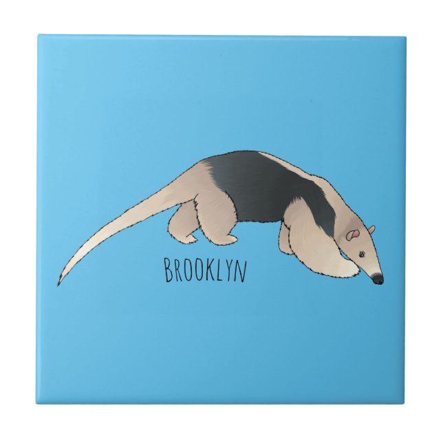Carreau Tamandua cartoon illustration  (Devant)
