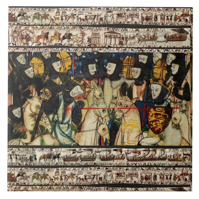 Carreau TAPESTRE BAYEUX 1066 Mort du roi Harold (Devant)