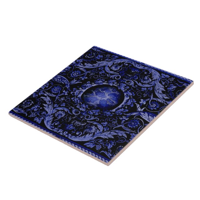 Carreau Tapis de savonnerie 1 (bleu) (Côté)