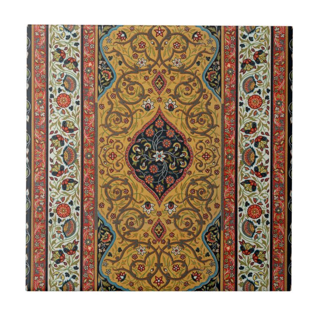Carreau Tapis Élegant Tapisserie Perse Antique Riche (Devant)