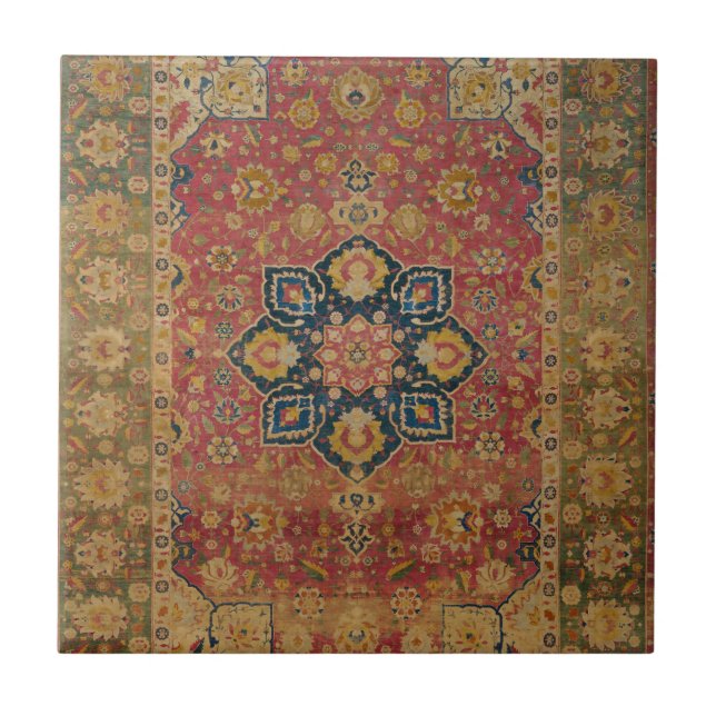 Carreau Tapis rouge or Kashan tapis Perse Asiatique (Devant)