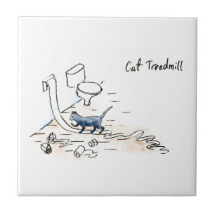 Carreau Tapis roulant comique de chat