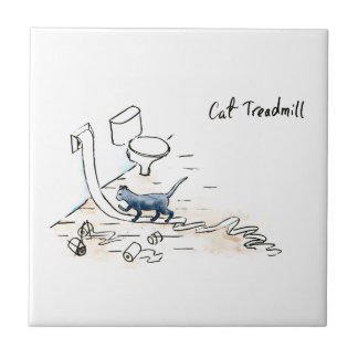 Carreau Tapis roulant comique de chat