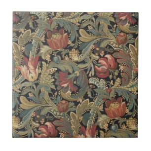 Carreau Tapisserie florale riche Brocade Antique Classique