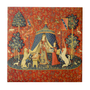 Carreau Tapisserie Médiévale de la Dame et la Licorne : Ar