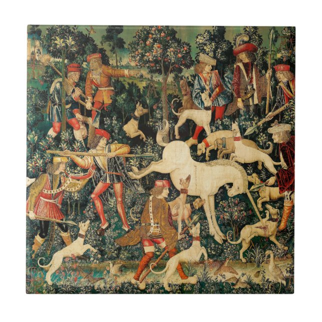 Carreau Tapisseries de licorne Classique médiéval défend l (Devant)