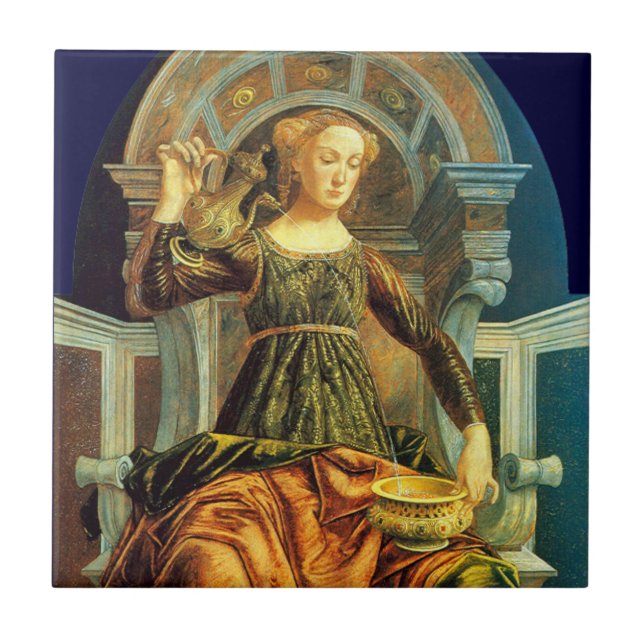 CARREAU TAROTS DE RENAISSANCE ANTIQUE 14 / TEMPÉRANCE (Devant)