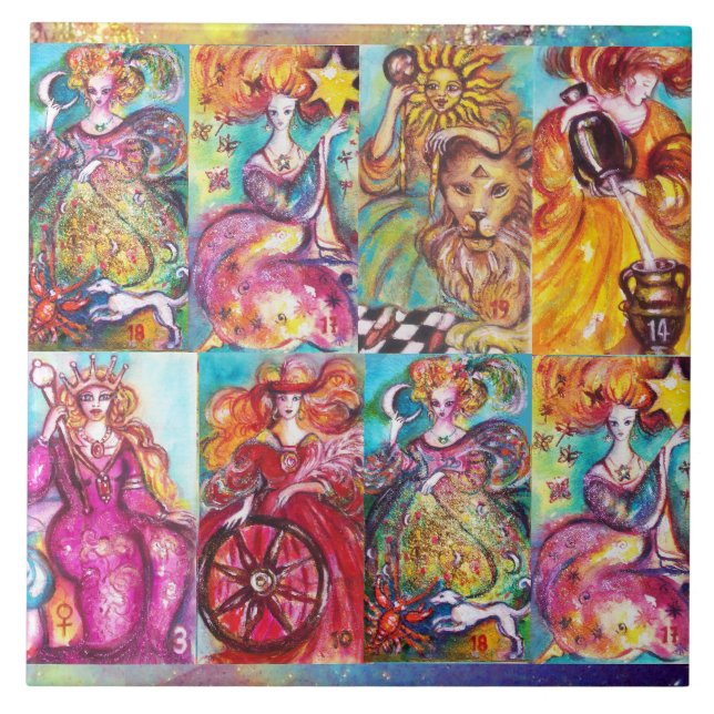 CARREAU TAROTS DES OMBRES PERDUES /STAR, LUNE, SOLEIL, EMP (Devant)