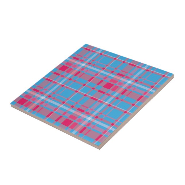 Carreau Tartan bleu et rouge (Côté)
