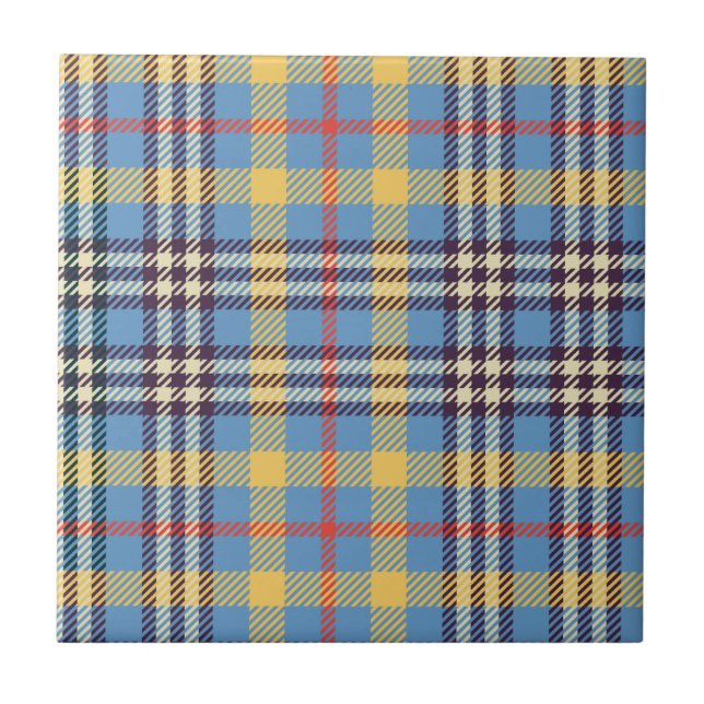 Carreau Tartan bleu, jaune, rouge et brun (Devant)