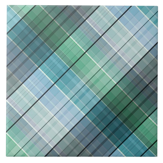 Carreau Tartan bleu turquoise (Devant)