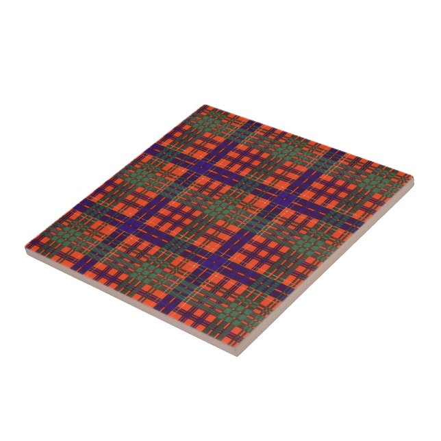 Carreau Tartan d'écossais de Huntly (Côté)