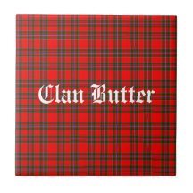 Tartan du beurre de clan et texte personnalisé