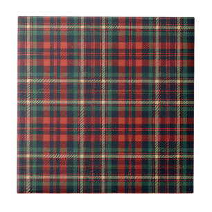 Carreau Tartan écossais traditionnel rouge et vert
