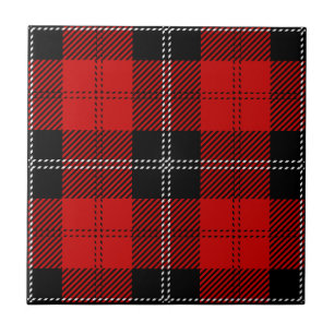 Carreau Tartan Rouge Et Noir Écossais